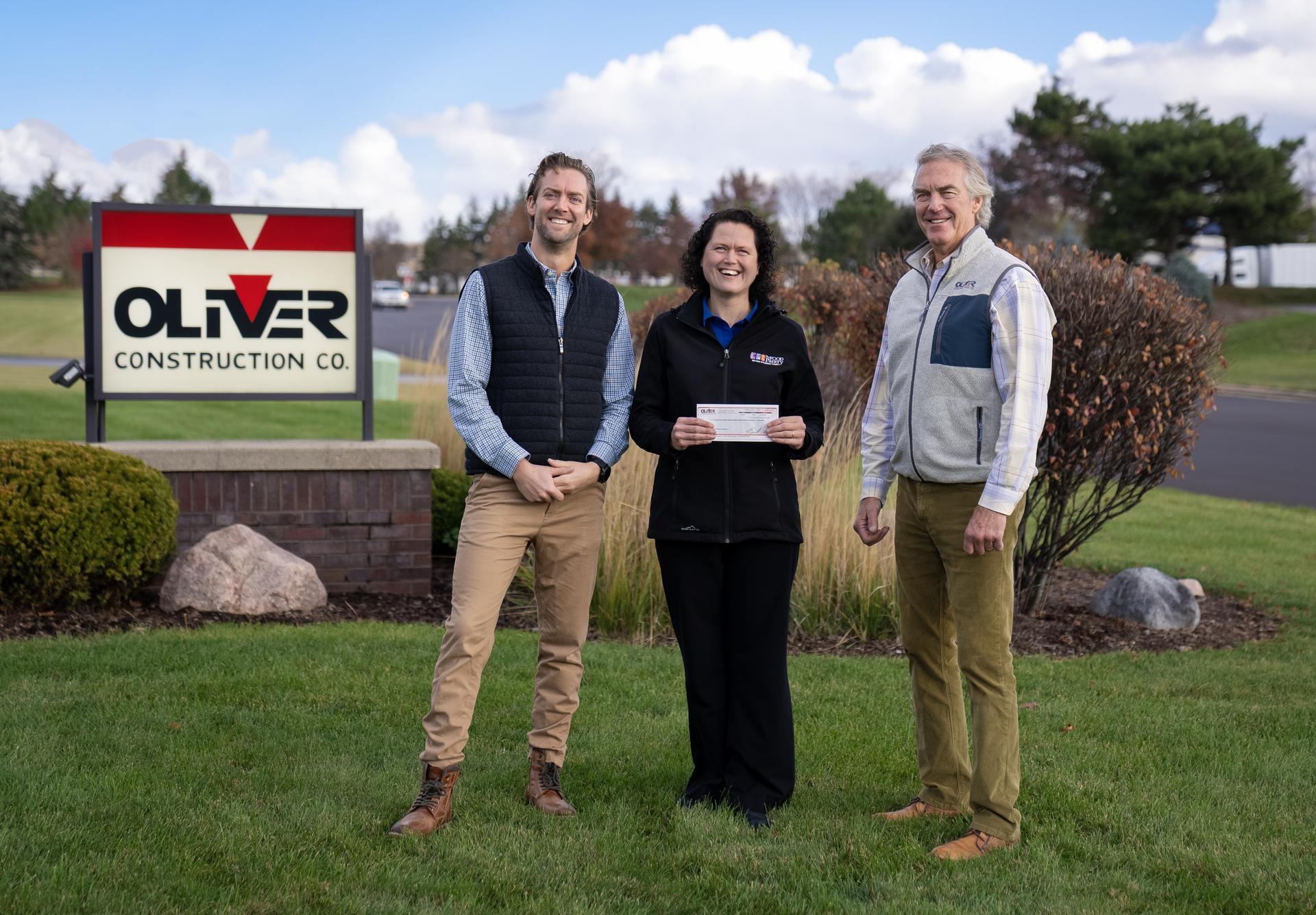 Oliver Construction donation from golf outing